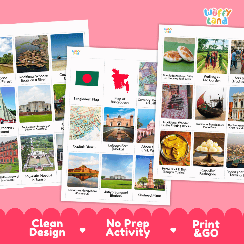All About Bangladesh Flashcards Food Culture and Landmarks Printable