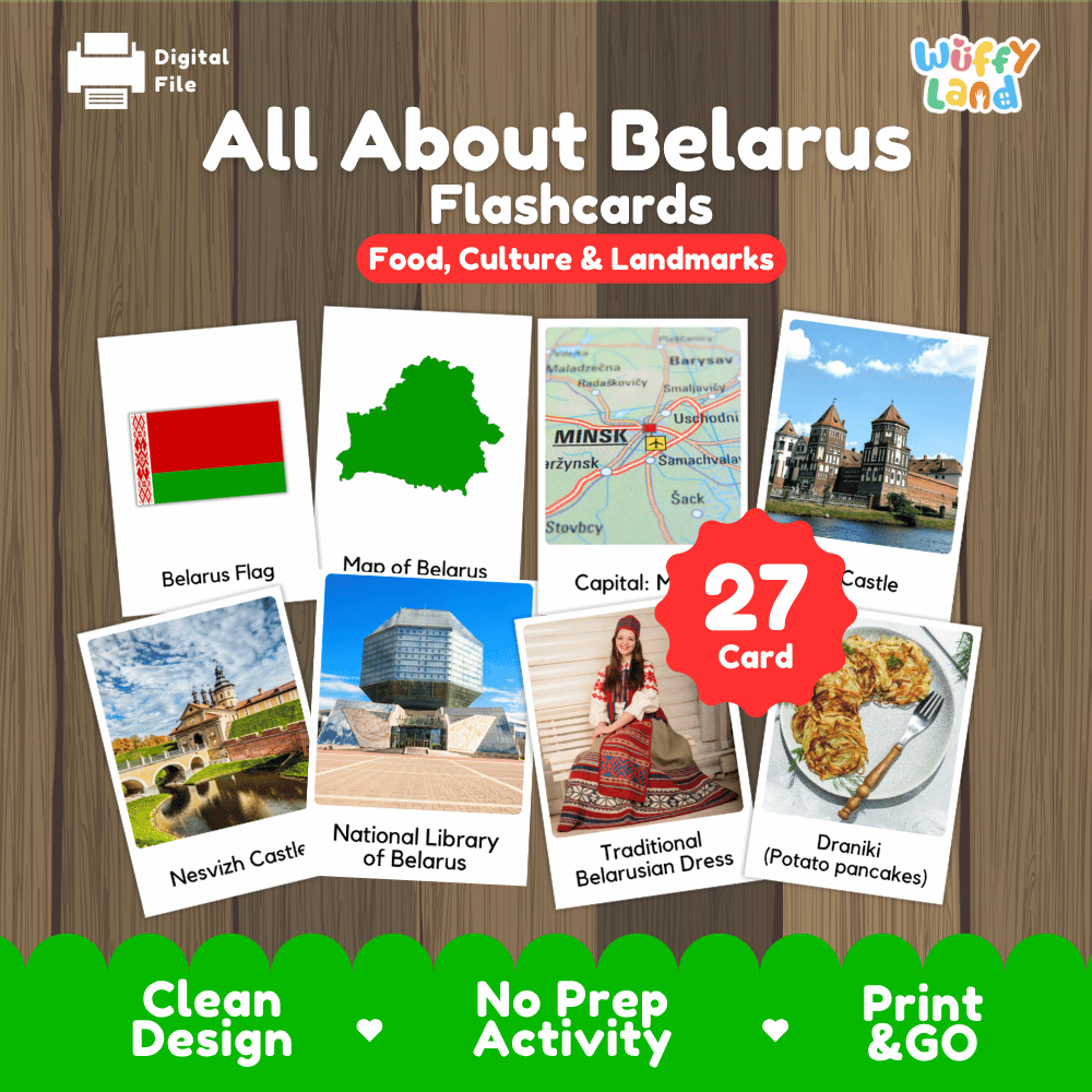 All About Belarus Flashcards Food Culture and Landmarks Printable Cards