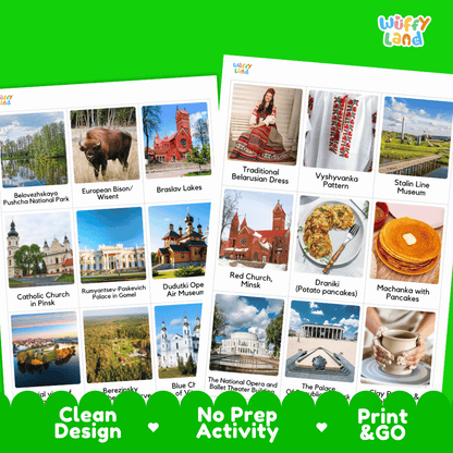 All About Belarus Flashcards Food Culture and Landmarks Printable Cards