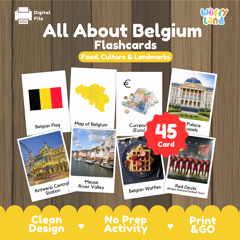 All About Belgium Flashcards Food Culture and Landmarks Printable Cards