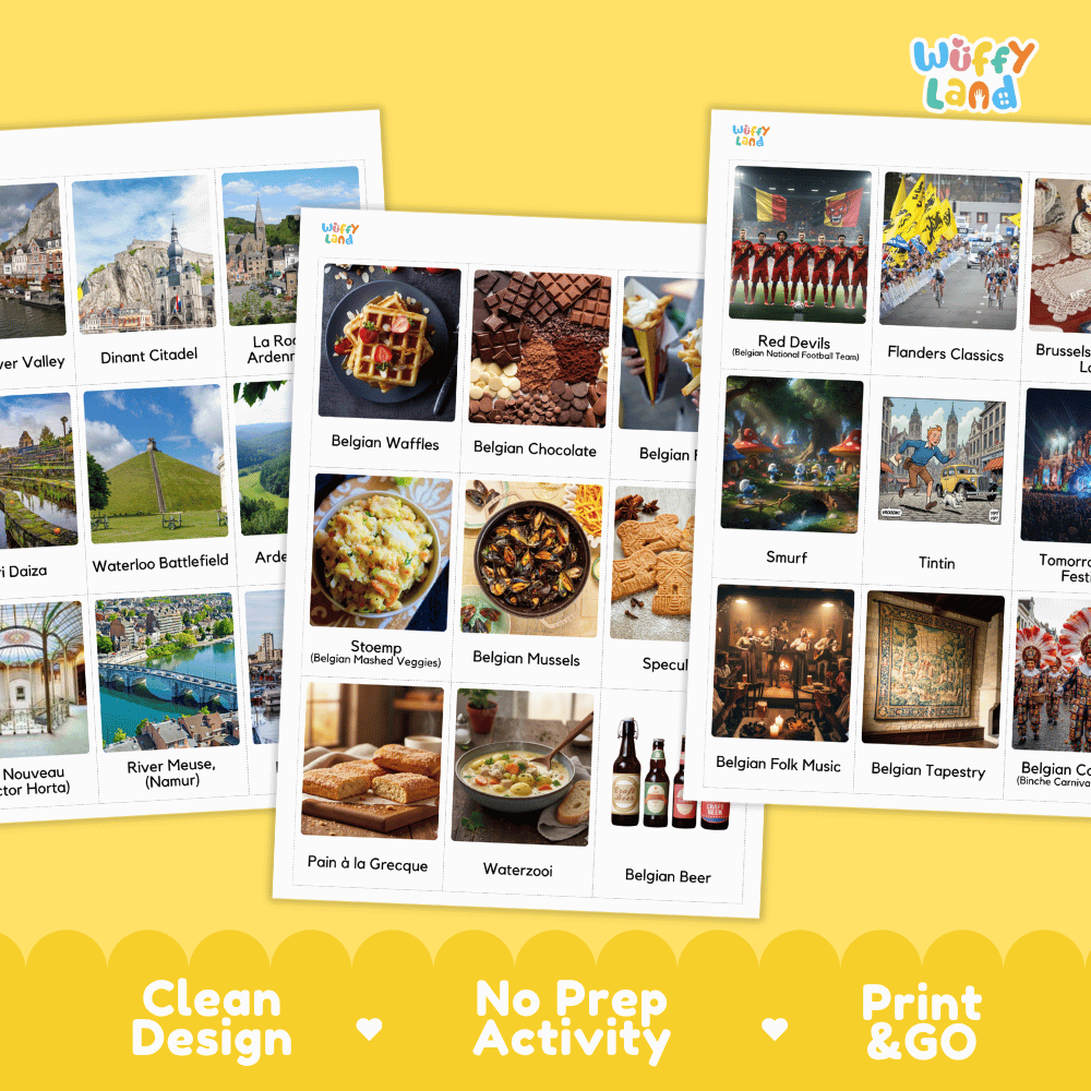 All About Belgium Flashcards Food Culture and Landmarks Printable Cards