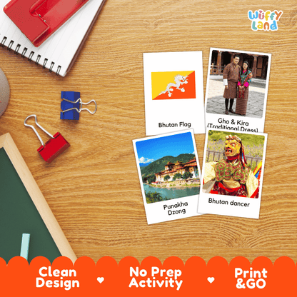 All About Bhutan Flashcards Food Culture and Landmarks Printable
