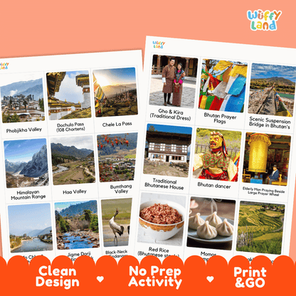 All About Bhutan Flashcards Food Culture and Landmarks Printable