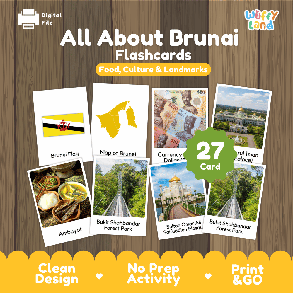 All About Brunei Flashcards Food Culture and Landmarks Printable