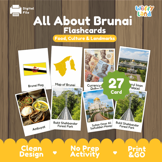 All About Brunei Flashcards Food Culture and Landmarks Printable