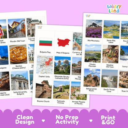 All About Bulgaria Flashcards Food Culture and Landmarks Printable