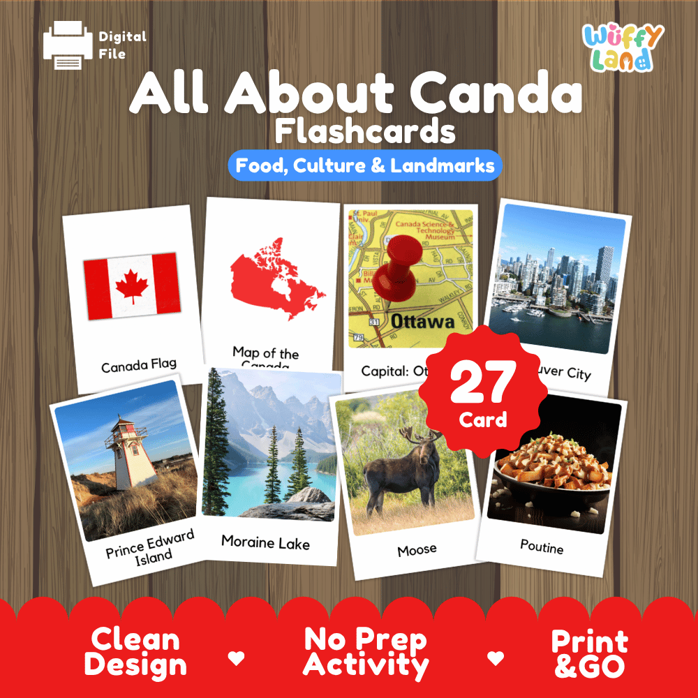 All About Canada Flashcards Food Culture and Landmarks Printable Cards