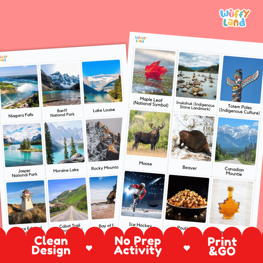 All About Canada Flashcards Food Culture and Landmarks Printable Cards