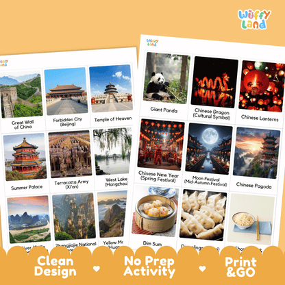 All About China Flashcards Food Culture and Landmarks Printable Cards
