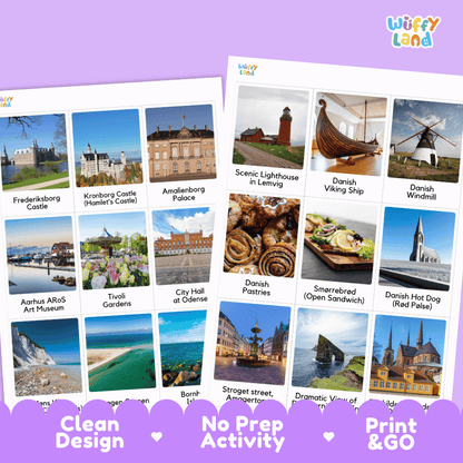 All About Denmark Flashcards Food Culture and Landmarks Printable Cards