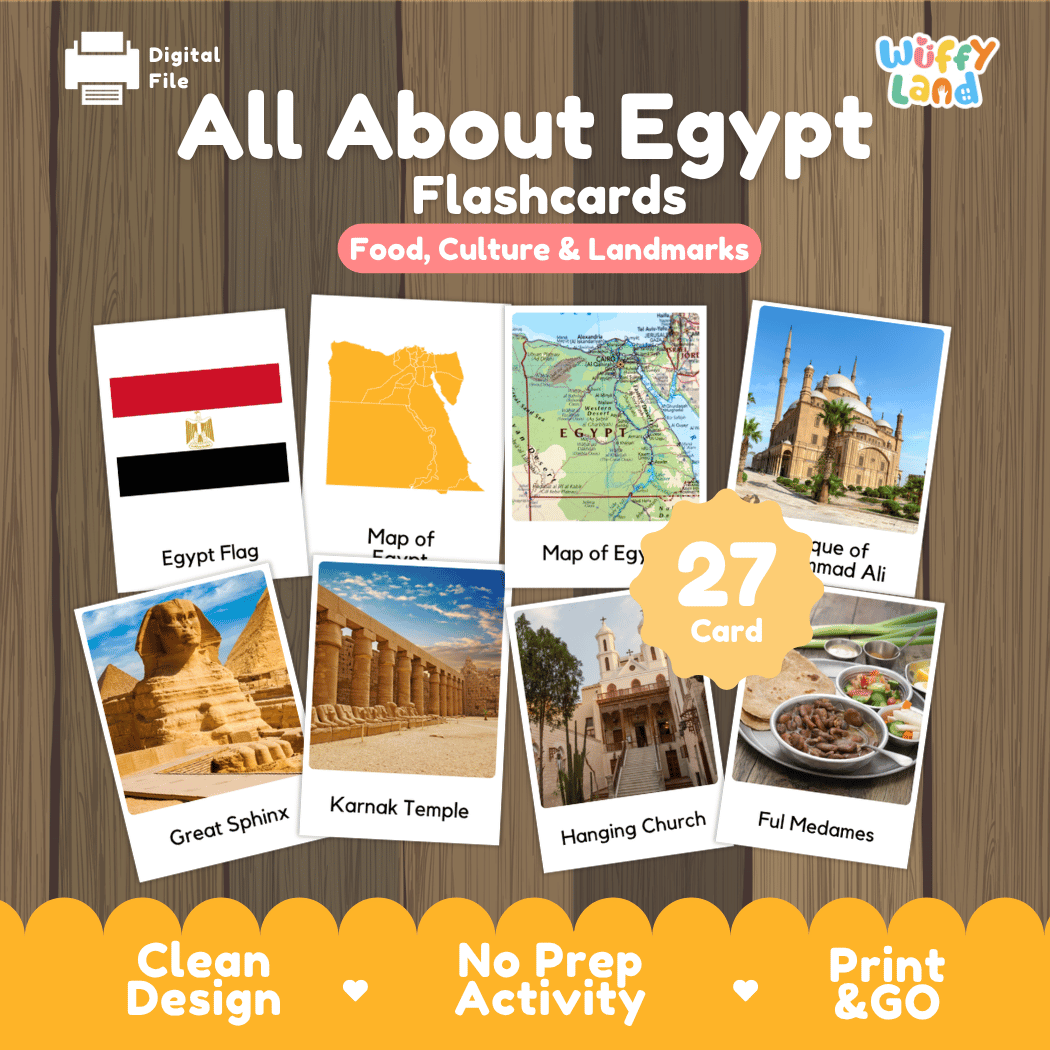 All About Egypt Flashcards - Food, Culture & Landmarks Printable Cards