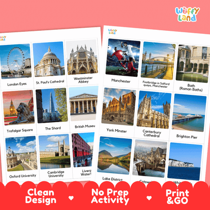 All About England Flashcards Food Culture and Landmarks Printable Cards
