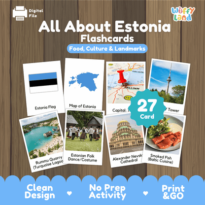 All About Estonia Flashcards Food Culture and Landmarks Printable Cards