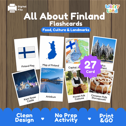 All About Finland Flashcards Food Culture and Landmarks Printable Cards
