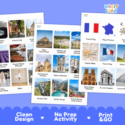 All About France Flashcards Food Culture and Landmarks Printable Cards