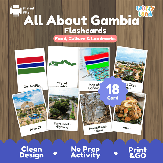 All About Gambia Flashcards - Food, Culture & Landmarks Printable Cards