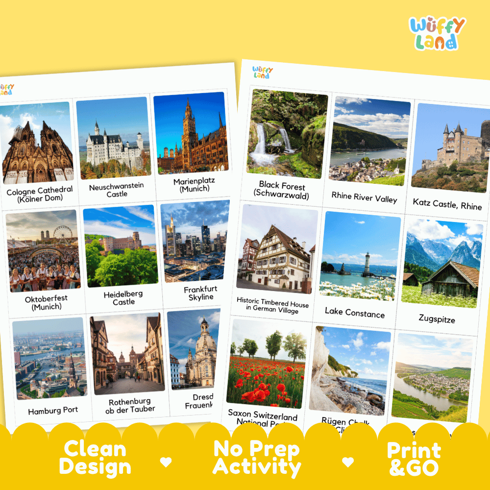 All About Germany Flashcards Food Culture and Landmarks Printable Cards