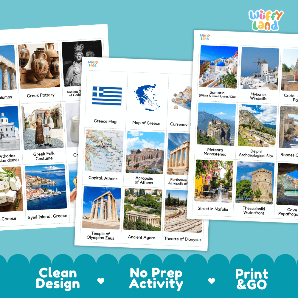 All About Greece Flashcards Food Culture and Landmarks Printable