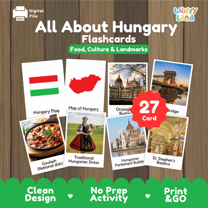 All About Hungary Flashcards Food Culture and Landmarks Printable