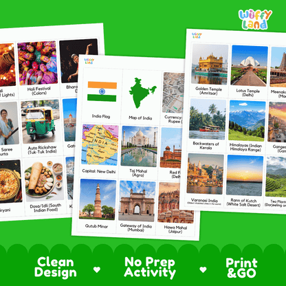 All About India Flashcards Food Culture and Landmarks Printable