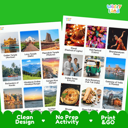 All About India Flashcards Food Culture and Landmarks Printable