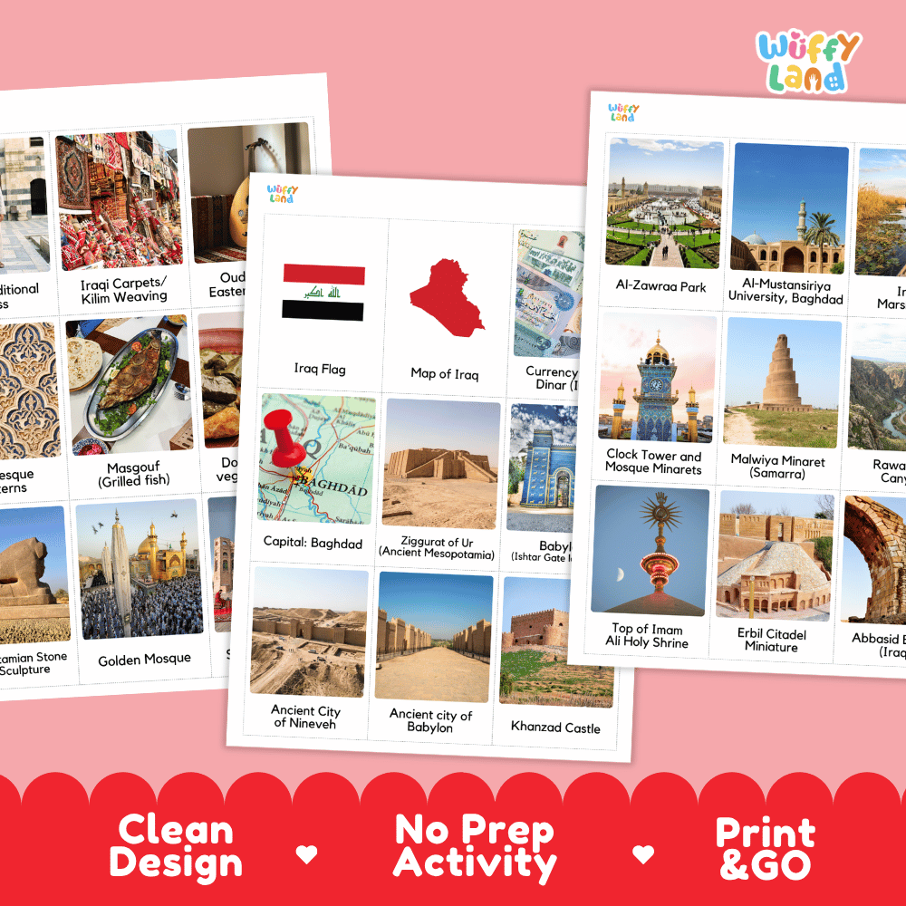 All About Iraq Flashcards | Food, Culture, and Landmarks Geography Activity