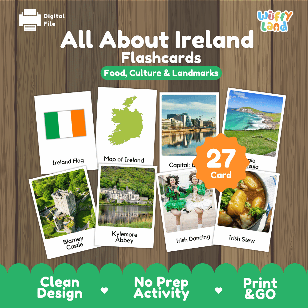 All About Ireland Flashcards Food Culture and Landmarks Printable Cards