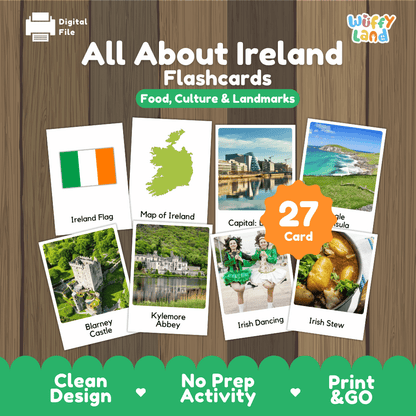 All About Ireland Flashcards Food Culture and Landmarks Printable Cards