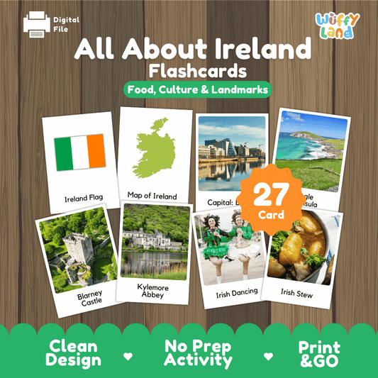 All About Ireland Flashcards Food Culture and Landmarks Printable Cards