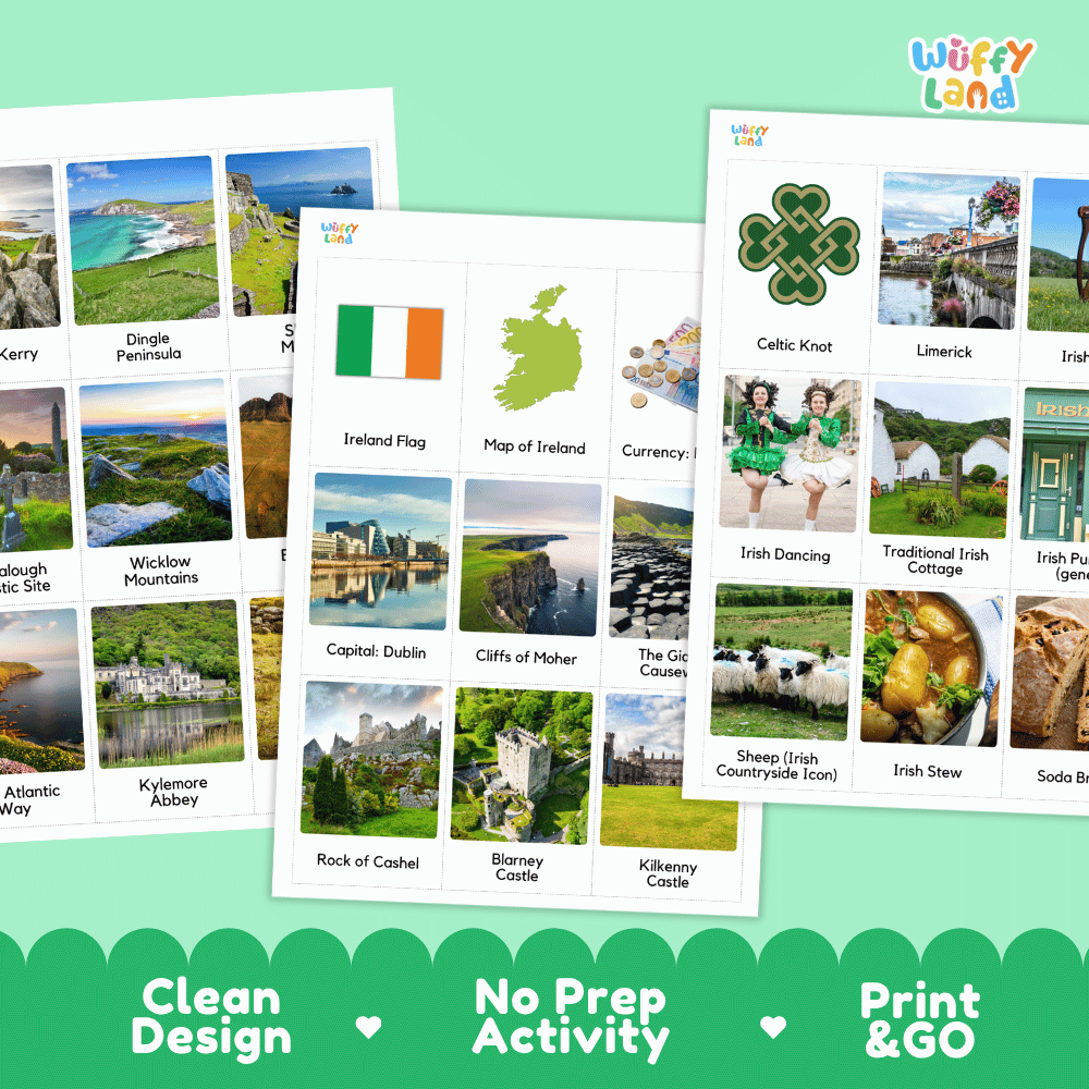 All About Ireland Flashcards Food Culture and Landmarks Printable Cards