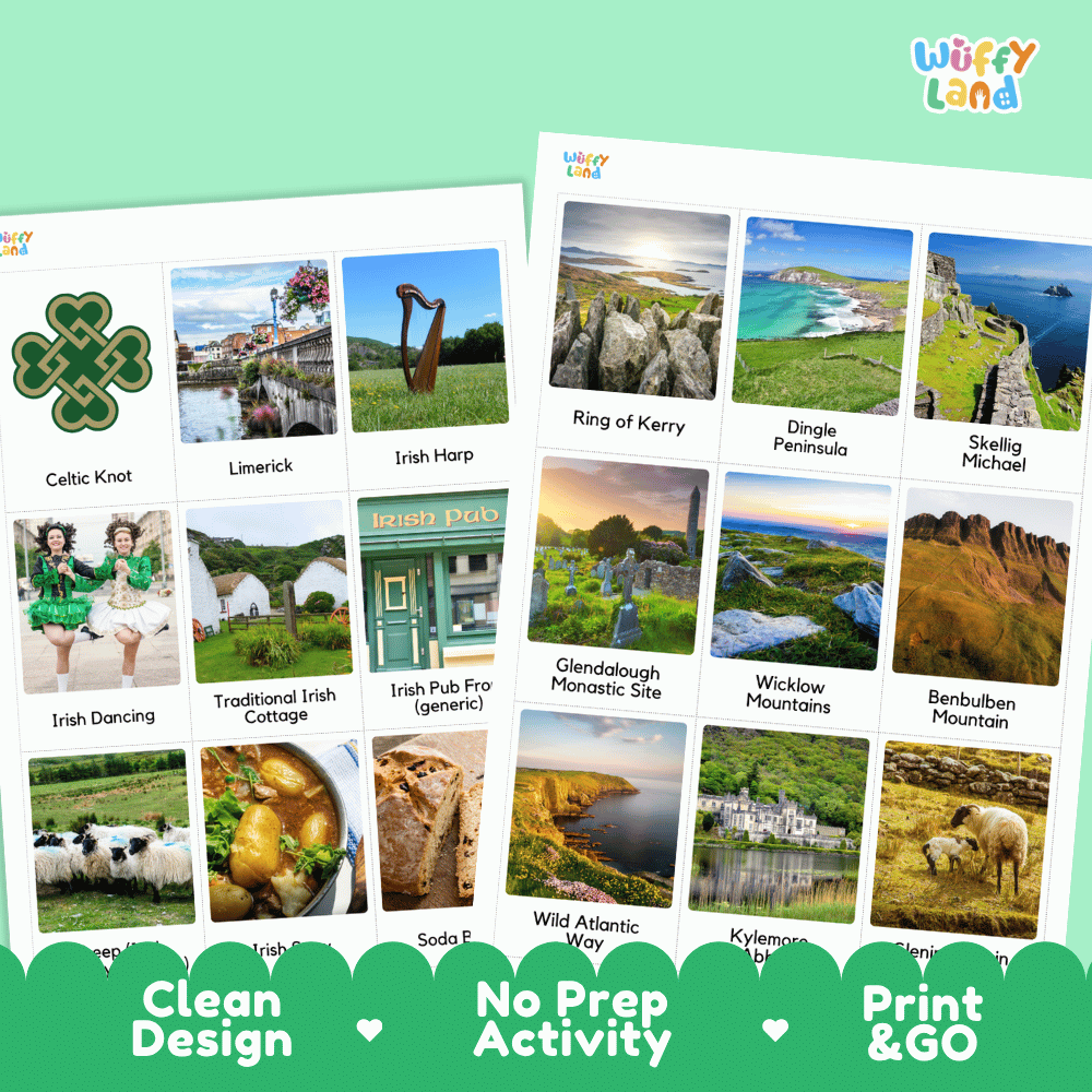 All About Ireland Flashcards Food Culture and Landmarks Printable Cards