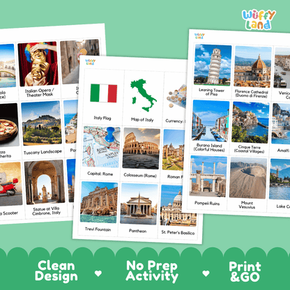 All About Italy Flashcards Food Culture and Landmarks Printable