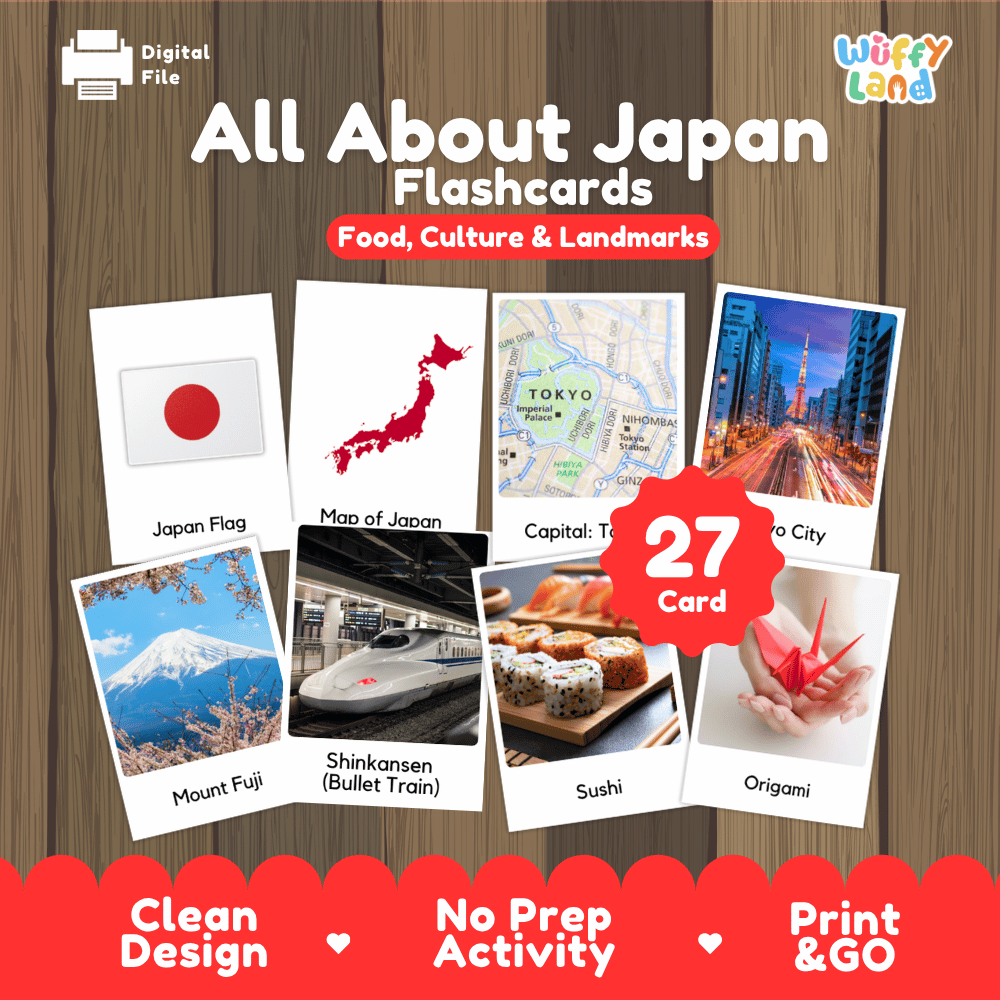 All About Japan Flashcards Food Culture and Landmarks Printable Cards