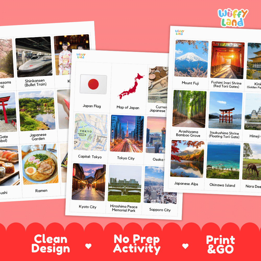 All About Japan Flashcards Food Culture and Landmarks Printable Cards