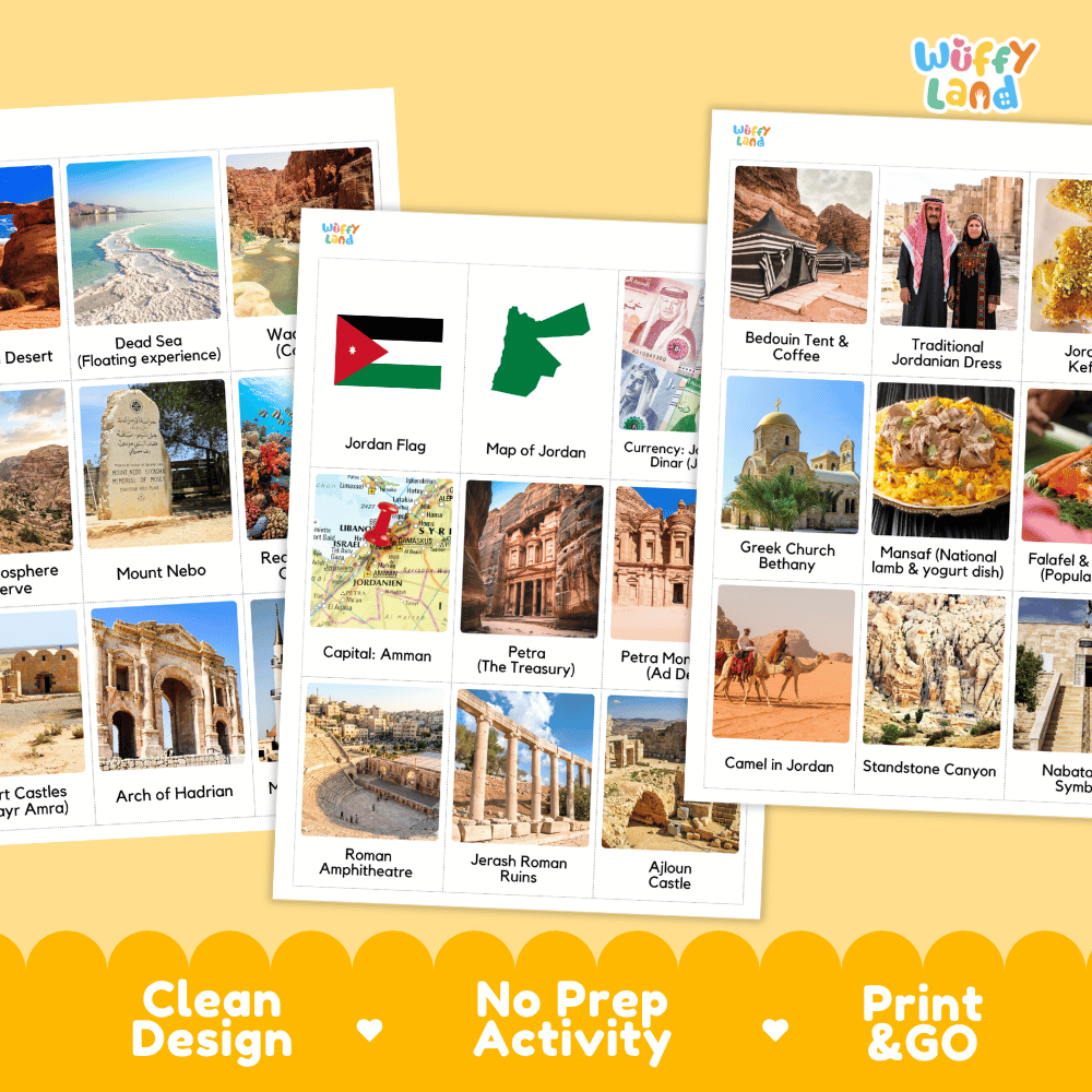 All About Jordan Flashcards | Food, Culture, and Landmarks Geography Activity