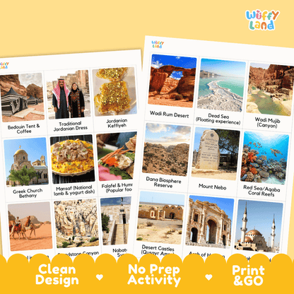All About Jordan Flashcards | Food, Culture, and Landmarks Geography Activity