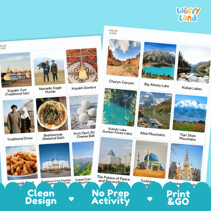 All About Kazakhstan Flashcards Food Culture and Landmarks Printable