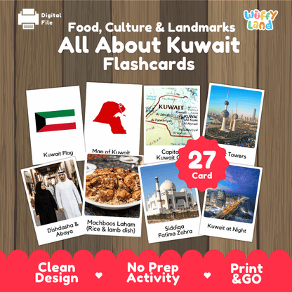 All About Kuwait Flashcards | Food, Culture, and Landmarks Geography Activity