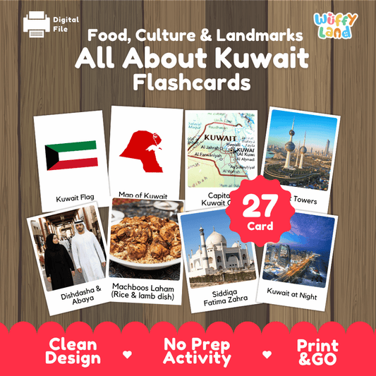 All About Kuwait Flashcards | Food, Culture, and Landmarks Geography Activity