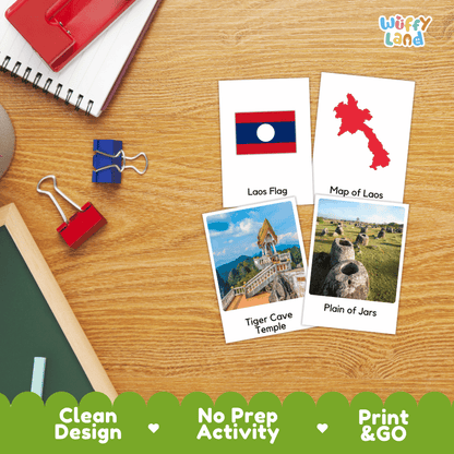All About Laos Flashcards | Food, Culture, and Landmarks Geography Activity