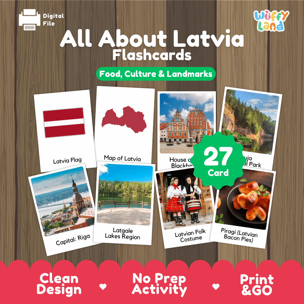 All About Latvia Flashcards Food Culture and Landmarks Printable