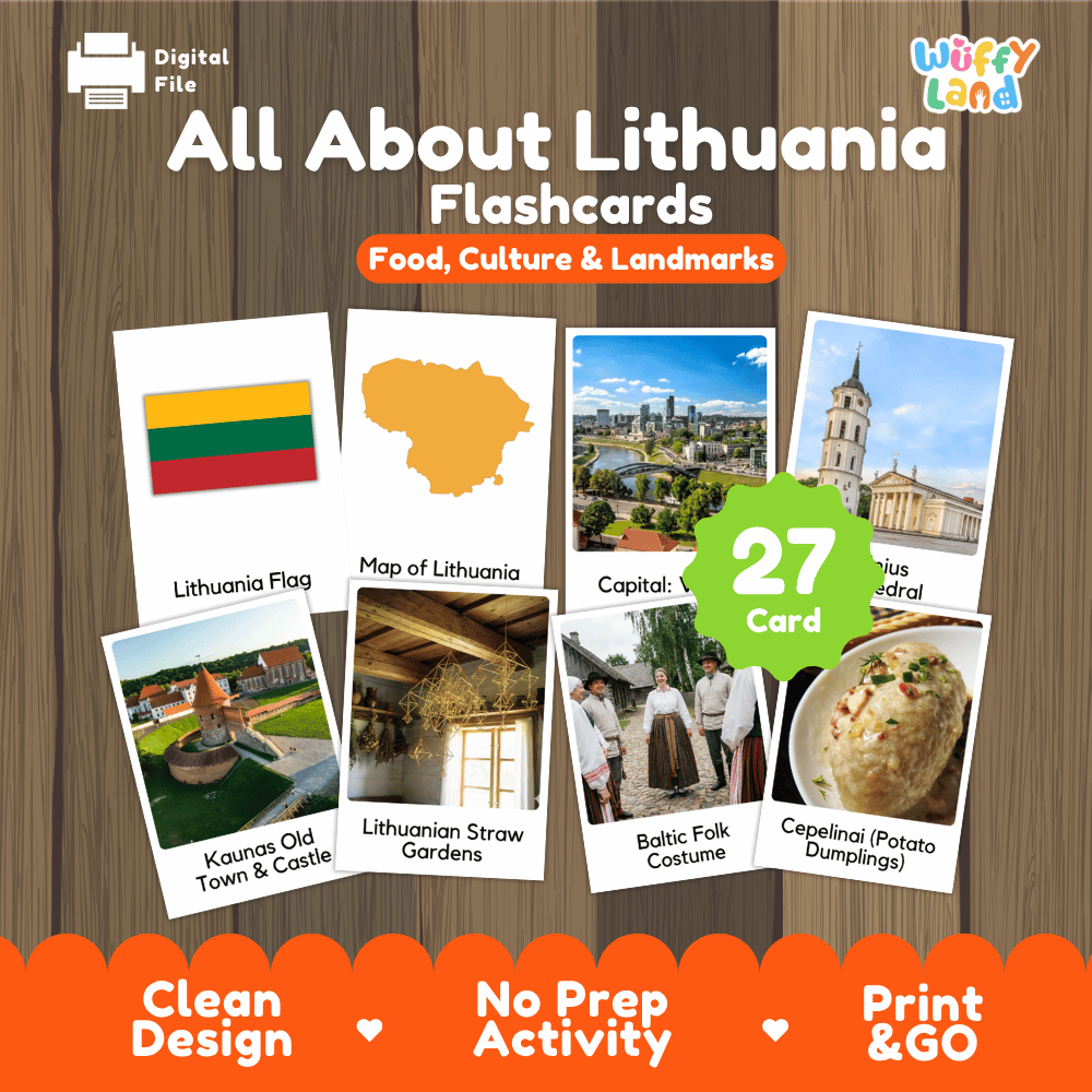 All About Lithuania Flashcards Food Culture and Landmarks Printable