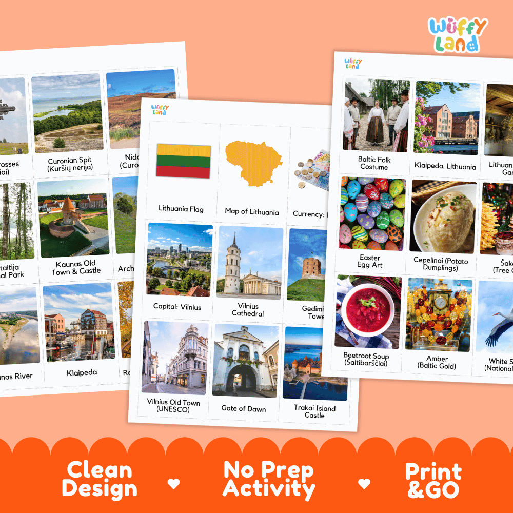 All About Lithuania Flashcards Food Culture and Landmarks Printable