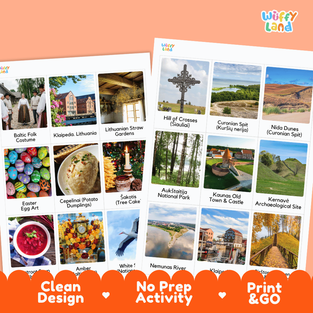 All About Lithuania Flashcards Food Culture and Landmarks Printable