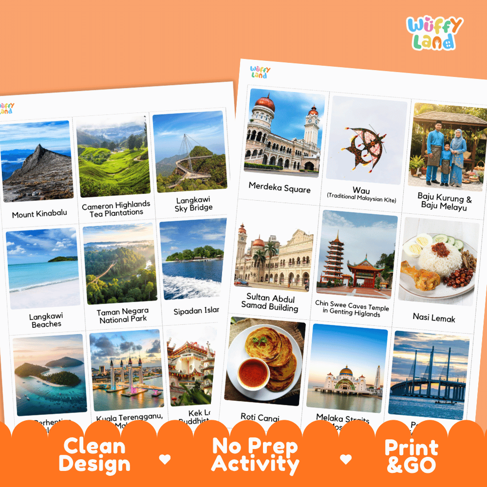 All About Malaysia Flashcards Food Culture and Landmarks Printable Cards