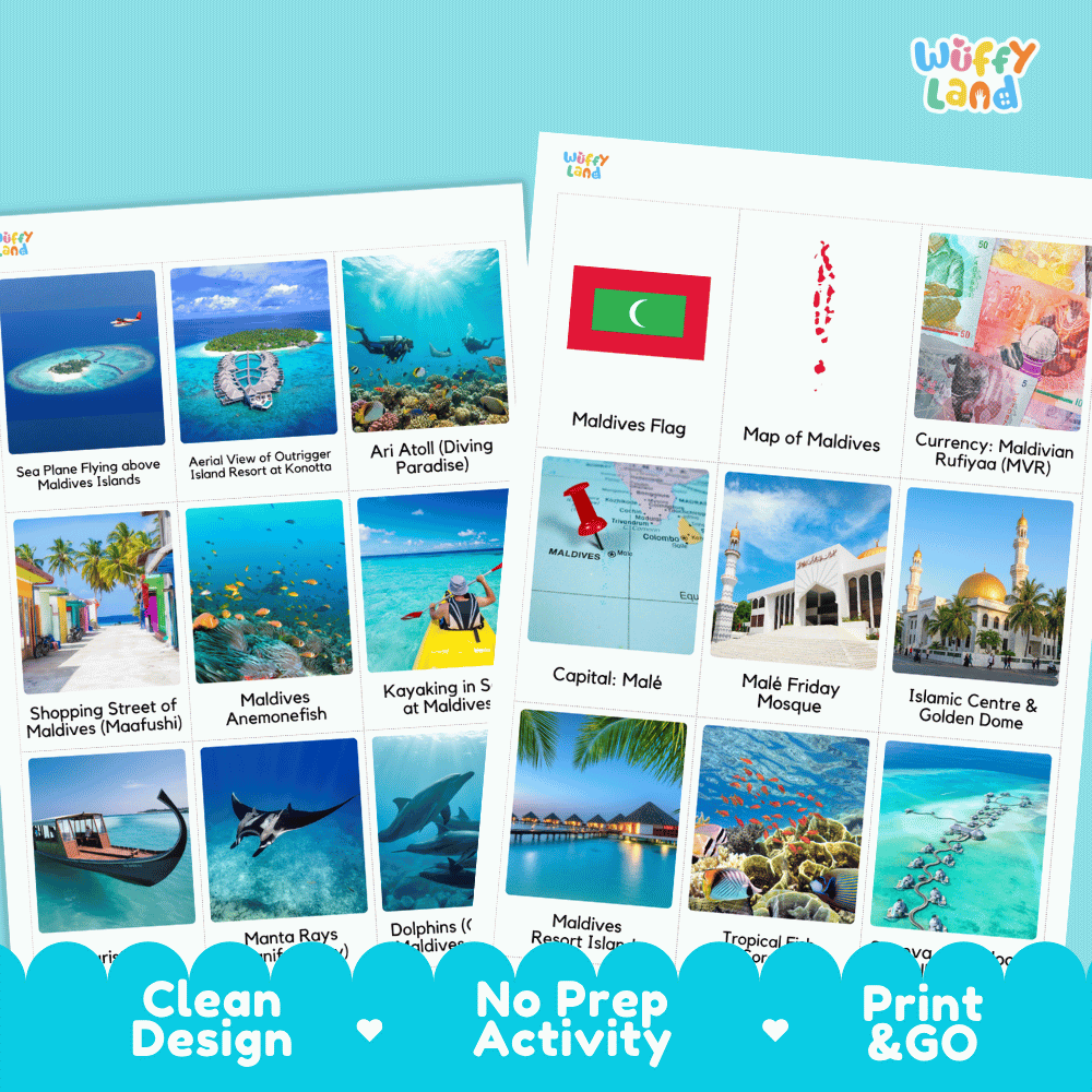 All About Maldives Flashcards Food Culture and Landmarks Printable