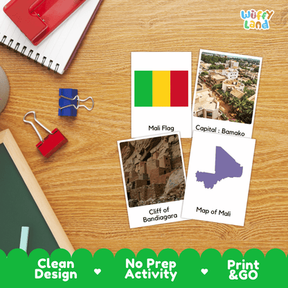 All About Mali Flashcards Food, Culture and Landmarks Print and Go Worksheets