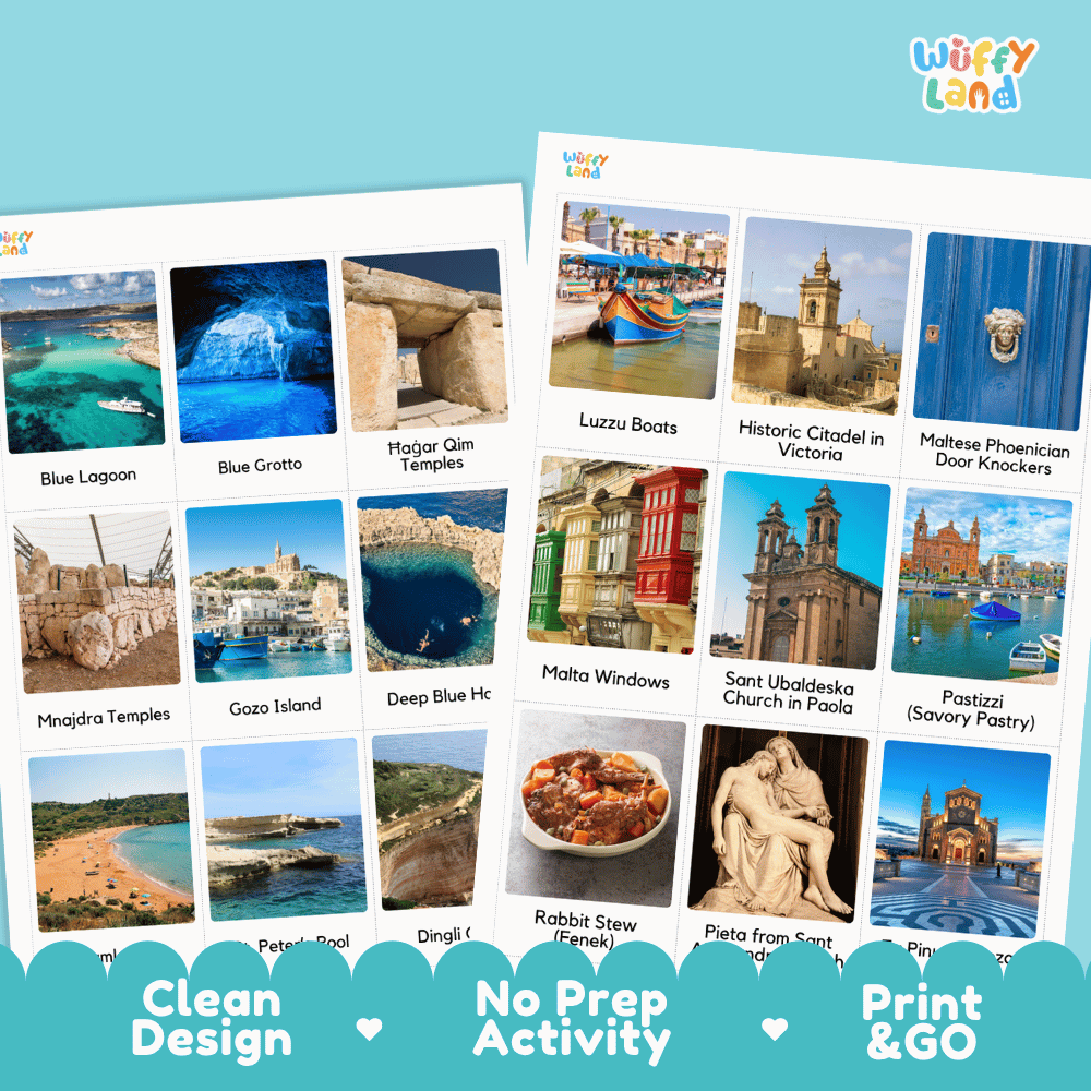 All About Malta Flashcards Food Culture and Landmarks Printable