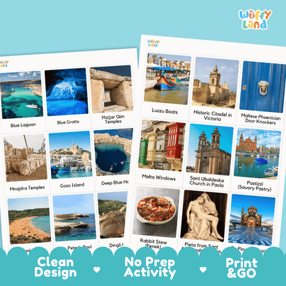All About Malta Flashcards Food Culture and Landmarks Printable