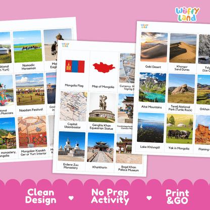 All About Mongolia Flashcards Food Culture and Landmarks Printable